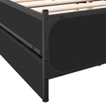 vidaXL Cadre de lit avec tiroirs noir 200x200 cm bois d'ingénierie