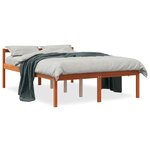 vidaXL Lit pour personne âgée cire marron 135x190cm bois de pin massif