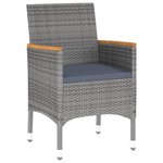 vidaXL Mobilier à dîner de jardin 3 Pièces Résine tressée Gris