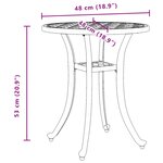 vidaXL Table de jardin blanc Ø48x53 cm aluminium coulé