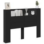 vidaXL Armoire tête de lit avec LED noir 140x16 5x103 5 cm