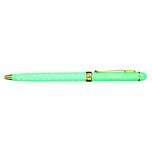 Stylo fin en métal laqué turquoise - Elodie