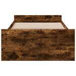 vidaXL Cadre de lit et tiroirs chêne fumé 75x190 cm bois d'ingénierie