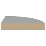 vidaXL Étagère d'angle flottante gris 25x25x3 8 cm MDF