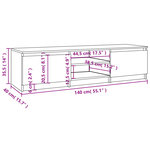 vidaXL Meuble TV Chêne fumé 140x40x35 5 cm Bois d'ingénierie