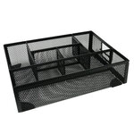 Organiseur bureau q-connect maille métallique 6 compartiments 235x183x65mm coloris noir