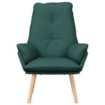 vidaXL Fauteuil Relaxant Vert Foncé Tissu