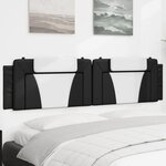 vidaXL Coussin de tête de lit noir et blanc 200 cm similicuir