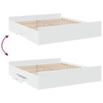 vidaXL Cadre de lit avec tiroirs blanc 200x200 cm bois d'ingénierie