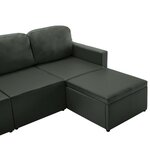 vidaXL Canapé-lit modulaire 3 places Gris Similicuir