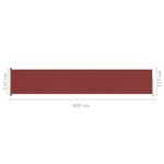 vidaXL Auvent latéral rétractable de patio 117x600 cm Rouge