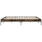 vidaXL Cadre de lit chêne fumé 180x200 cm bois d'ingénierie et métal