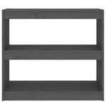 vidaXL Bibliothèque/Séparateur de pièce Gris 80x30x71 5 cm Pin massif