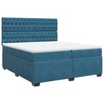 vidaXL Sommier à lattes de lit et matelas Bleu 200x200 cm velours