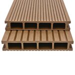 vidaXL Panneaux de terrasse creux et accessoires WPC 15 m² 4 m Teck