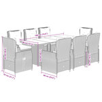 vidaXL Ensemble à manger de jardin et coussins 9 Pièces beige Poly rotin