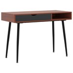 Bureau table poste de travail meuble d'ordinateur informatique étude d'ordinateur avec tiroir 110 x 50 x 75 cm brun 02_0023702