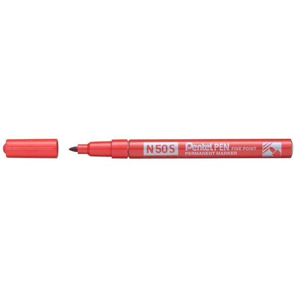 Marqueur permanent n50s  pointe ogive fine  rouge pentel