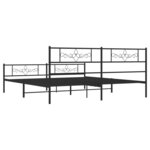 vidaXL Cadre de lit métal avec tête de lit/pied de lit noir 183x213 cm