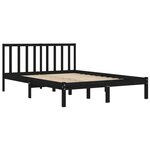 vidaXL Cadre de lit Noir Bois de pin massif 200x200 cm
