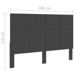 vidaXL Tête de lit Gris foncé Tissu 180x200 cm