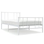 vidaXL Cadre de lit métal avec tête de lit/pied de lit blanc 100x200cm