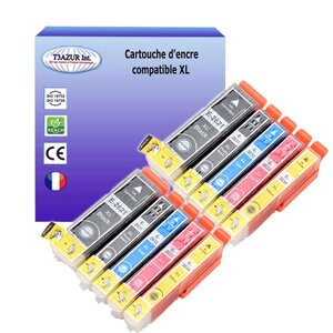 10 Cartouches Compatibles avec Epson T2621 / T2631 /  T2632 /  T2633 / T26234  T3AZUR