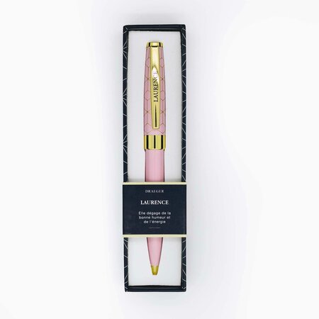 Stylo personnalisé prénom de femme au choix - Pastel Chic - Laurence - Draeger