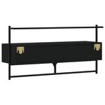 vidaXL Meuble TV mural noir 100 5x30x51 cm bois d'ingénierie