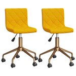 vidaXL Chaises à manger pivotantes lot de 2 jaune moutarde velours