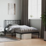 vidaXL Cadre de lit métal avec tête de lit noir 100x190 cm