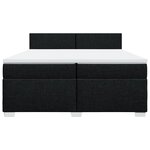 vidaXL Sommier à lattes de lit avec matelas Noir 200x200 cm Tissu