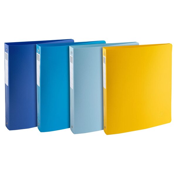 Classeur 4 Anneaux 30mm Polypropylène Recyclé Beeblue - A4 Maxi - Couleurs Assorties - X 12 - Exacompta