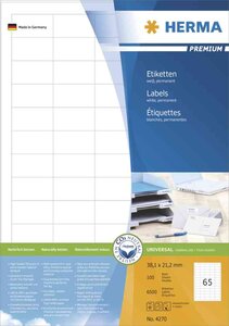 Etiquettes universelles premium, 97,0 x 67,7 mm, blanc herma