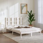 vidaXL Cadre de lit Blanc Bois de pin massif 140x190 cm