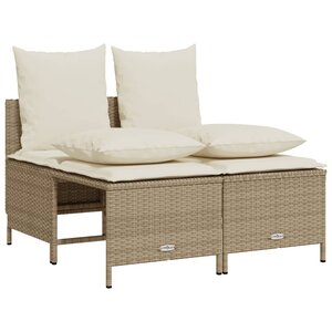 vidaXL Salon de jardin avec coussins 4 Pièces beige résine tressée