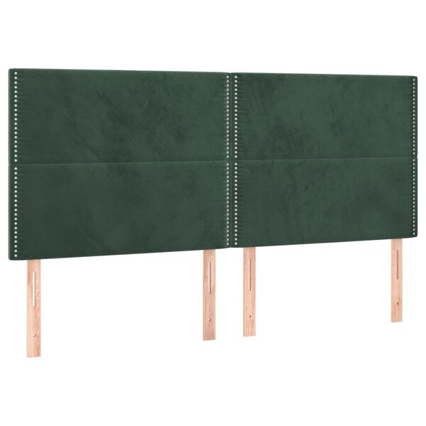 vidaXL Têtes de lit 4 Pièces Vert foncé 100x5x78/88 cm Velours