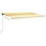 vidaXL Auvent manuel rétractable sur pied 500x350 cm Jaune/Blanc