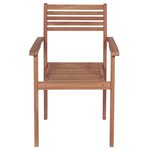 vidaXL Chaises de jardin lot de 4 et coussins rouge bois teck solide