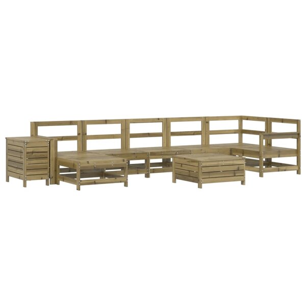 vidaXL Salon de jardin 9 Pièces bois de pin imprégné