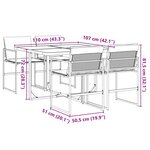 vidaXL Ensemble à manger de jardin avec coussins 5 Pièces noir textilène