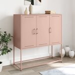 vidaXL Buffet haut rose 100 5x39x107 cm acier