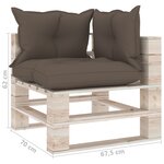 vidaXL Canapé d'angle palette de jardin avec coussins bois de pin