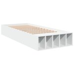 vidaXL Cadre de lit blanc 100x200 cm bois d'ingénierie