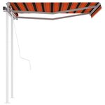 vidaXL Auvent rétractable automatique et poteaux 3x2 5 m Orange marron