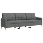 vidaXL Canapé à 3 places Gris foncé 210 cm Tissu