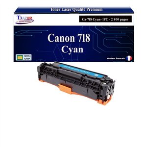 T3AZUR -Toner compatible avec Canon 718 (2661B002)pour Canon MF729CX MF8300 MF8330 MF8330CDN Cyan -2 800 pages