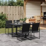 vidaXL Ensemble à manger de jardin 5 Pièces noir textilène