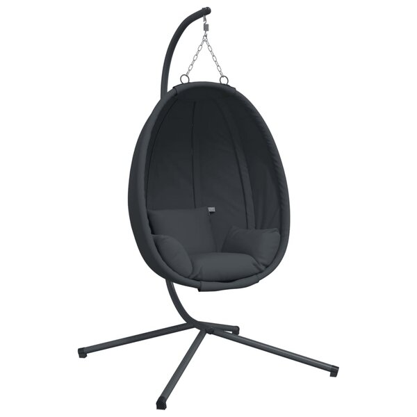 vidaXL Chaise suspendue en forme d'œuf avec support anthracite