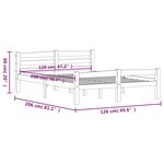 vidaXL Cadre de lit sans matelas blanc bois de pin massif 120x200 cm